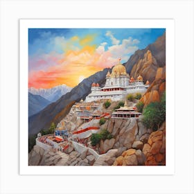 Hindu Temple At Sunset Art Print