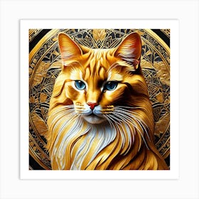 Golden Cat 16 Art Print