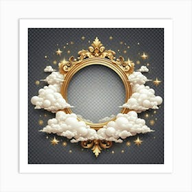 Frame With Clouds And Stars 1 Art Print