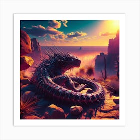 Lizard In The Desert Art Print