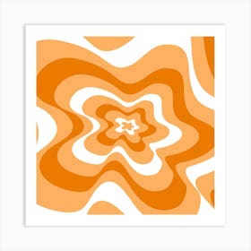 Orange And White Swirls Art Print