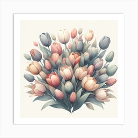 Bouquet Of Tulips Art Print