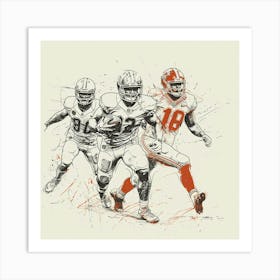 Football Players Running Art Print