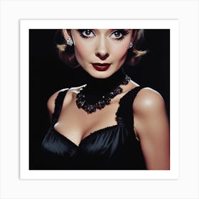 Audrey Hepburn Dark Gaze Art Print