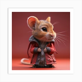 Mouse In Red Coat Art Print