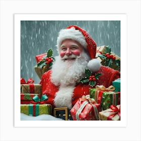 Santa Claus With Presents 4 Art Print