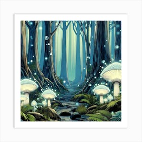 Mystical Mushroom Forest 10 Art Print