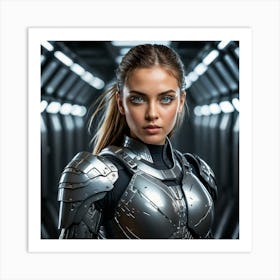 Young Woman In Armor 1 Art Print