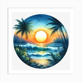 Sunset Painting Art Print