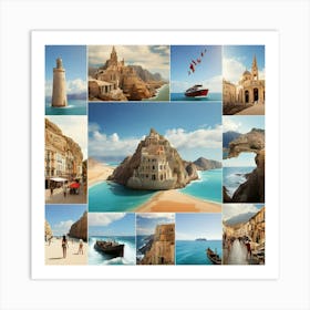 Collage Of Seascapes Art Print