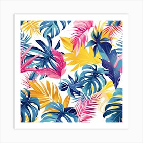 Tropical Leaves Seamless Pattern 2 Art Print