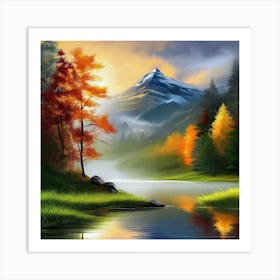 Autumn Landscape Painting 16 Art Print