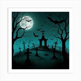 Halloween Cemetery Art Print