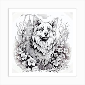 Dog In The Forest Art Print