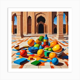 Fataehpur Sikri, India Cubism Style Art Print