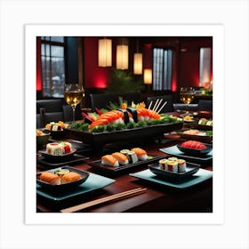 Sushi At A Restaurant Art Print