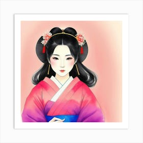 A Dance Through Tradition: The Japanese Geisha’s Charm" Art Print