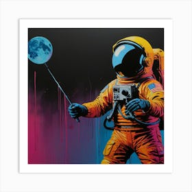 Playful spaceman Art Print