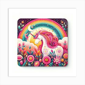 Unicorn Coaster Art Print