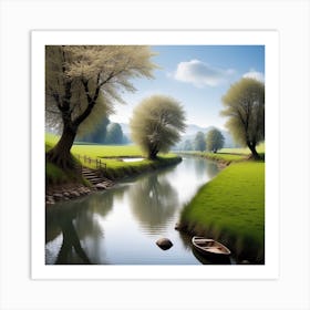 River In The Countryside 6 Art Print