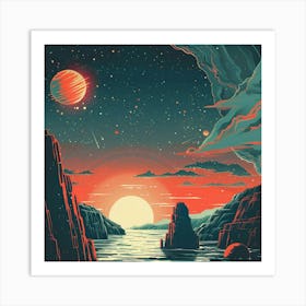 Sunset Over The Ocean Art Print