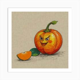 Angry Pumpkin Art Print