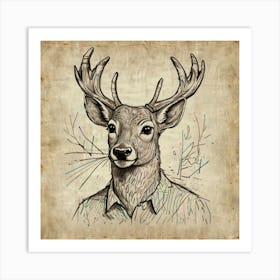 Deer Portrait 12 Art Print