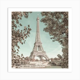 Eiffel Tower Paris Urban Vintage Style Art Print