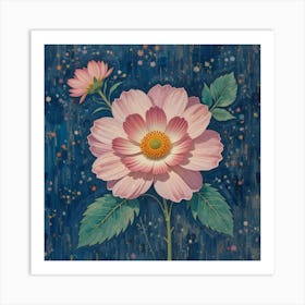 Gustav klimt flower art Art Print