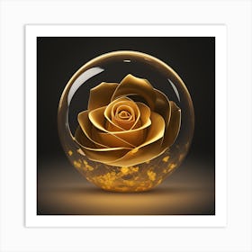 Golden Rose Art Print