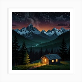 Leonardo Lightning A Night In The Mountains Art 1 Art Print