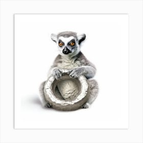 Lemur Holding Ring Art Print