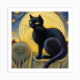 Black Cat Art Print