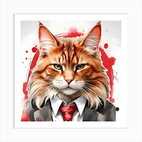 Business Cat Art Print