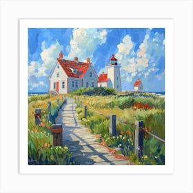 Cape Cod, Massachusetts Series. Style of David Hockney 4 Art Print