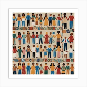 People Holding Hands Art Print