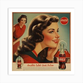 Default Default Vintage And Retro Coca Cola Advertising Aestet 2 (1) Art Print