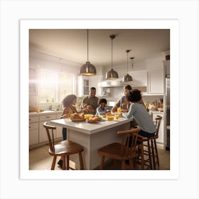 Family In The Kitchen Art Print