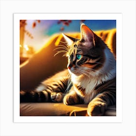 Cat With Blue Eyes Art Print