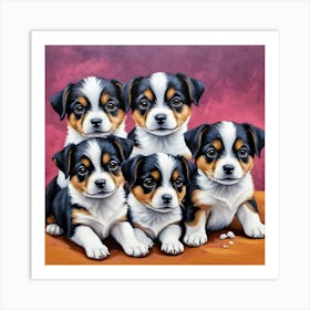 Bernese Mountain Dog Puppies Art Print