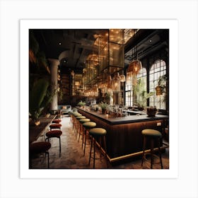 Bar Interior In New York City Art Print