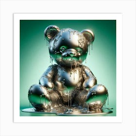 Silver Teddy Bear Art Print