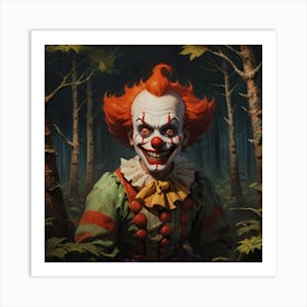 Clown In The Woods Art Print