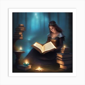 Girl Reading A Book 3 Art Print