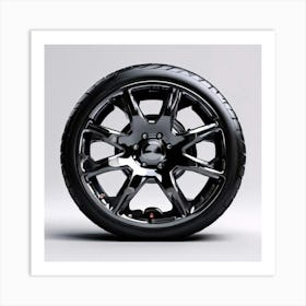 Black Chrome Wheel Art Print