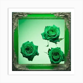 Green Roses 21 Art Print