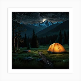 Leonardo Lightning A Night In The Mountains Art 2 Art Print