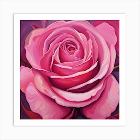 Pink rose luck Art Print