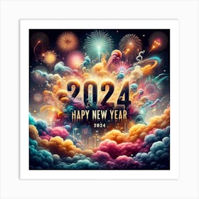 Happy New Year 2024 7 Art Print