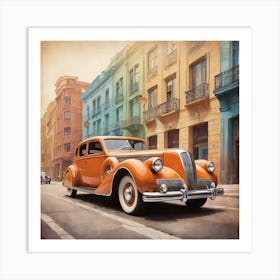 Vintage Car Canvas Print Art Print